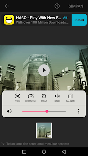 Cara edit video mengubah mengeraskan mengecilkan suara pada video menggunakan aplikasi Inshot di Android