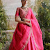 Jewellery on pink lehenga