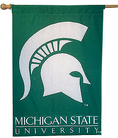 michigan state spartan house flag polyester