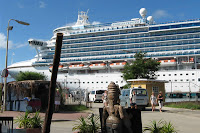 Emerald Princess at the dock in Bonaire