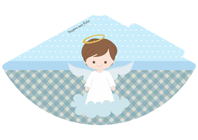 Cute Angel in Light Blue, Free Printable Hat.