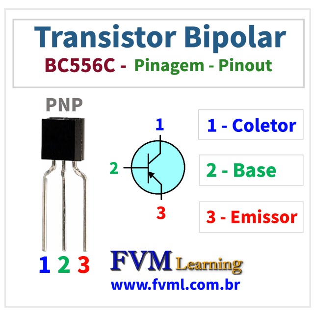 Datasheet - Pinagem - Transistor Bipolar PNP BC556C - Características e Substituição
