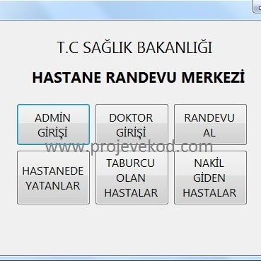 C# Hastane otomasyonu ve veri tabanı ücretsiz indir. (MYSQL ve SQL_SERVER)