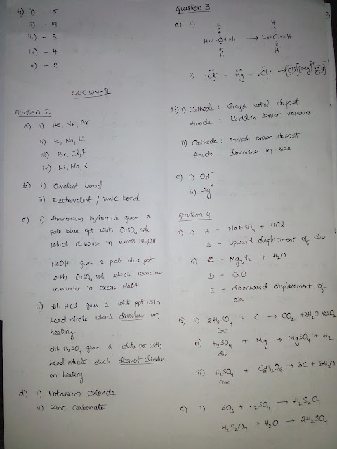 Icse chemistry BOARD PAPER 2017 SOLUTIONS