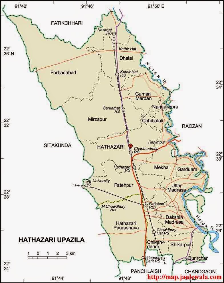 hathazari upazila map of bangladesh