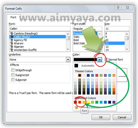 Mewarnai goresan pena merupakan salah satu hal yang biasa digunakan di microsoft excel Cara Memberi Berbagai Warna Tulisan dalam Satu Sel Ms Excel