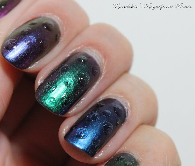 Multichrome Water Drops Nail Design