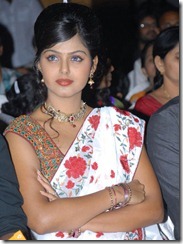 Actress Monal Gajjar in White Saree Stills