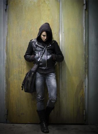 This is the heroine of the book, the girl with the dragon tattoo; Lisbeth