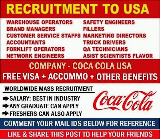 Urgent Hiring Here:COCA COLA