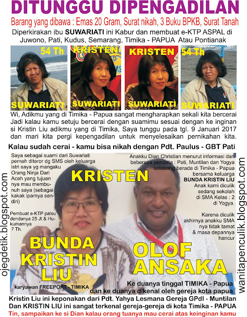 Anak hilang, Penculikan, E-KTP Ganda / ASPAL, Istri kabur 