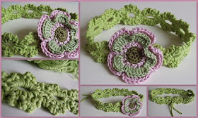 crochet patterns, headbands, headwear, daisy, flowers, baby, child, adult, 
