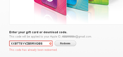 Erro de código já resgatado na loja iTunes EUA