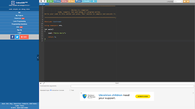 onlinegdb Online C++ Compiler