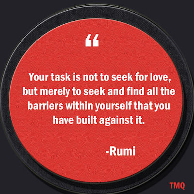 Your task is not to seek for love, but merely to seek and find all the barriers within yourself that you have built against it.  rumi love quotes