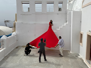 A photo shoot in Oia Santorini.