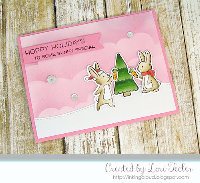Hoppy Holidays card-designed by Lori Tecler/Inking Aloud-stamps from Lawn Fawn