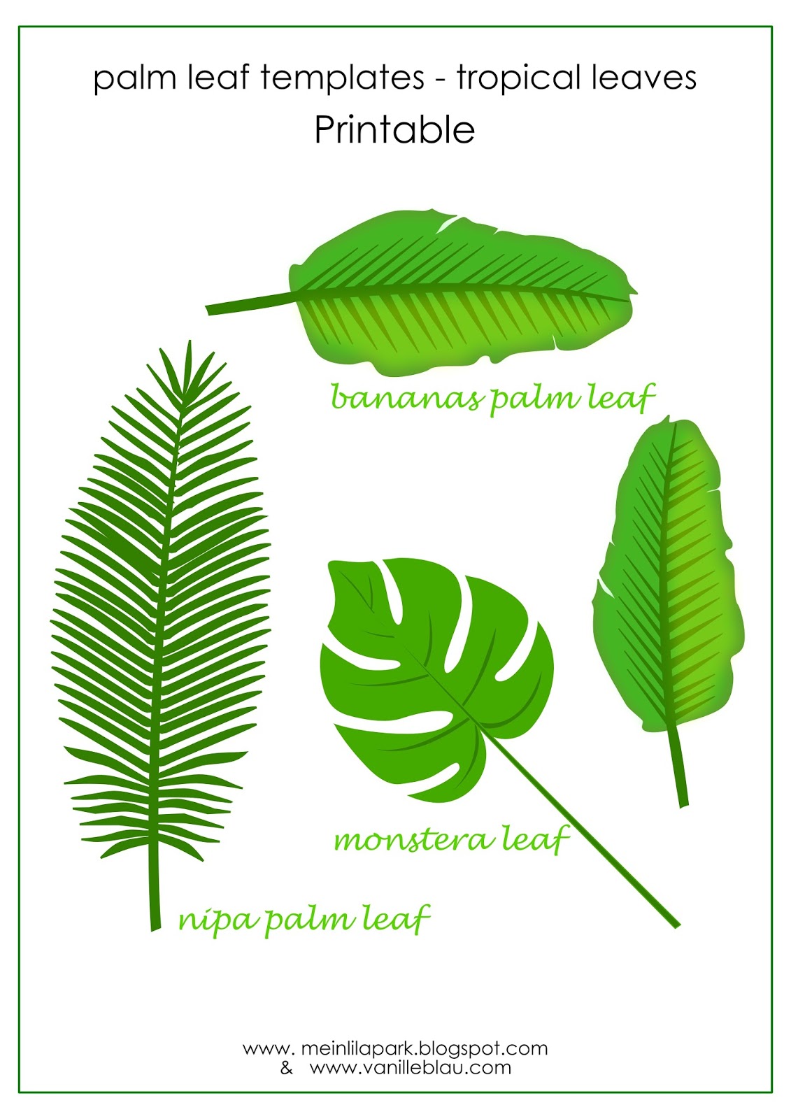 Free Printable Tropical Leaf Page Marker Lesezeichen Freebie