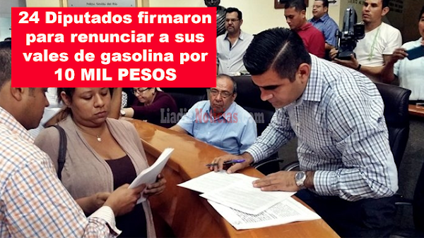 Ciudadanos obligan a  firmar a diputados su renuncia a vales de gasolina 