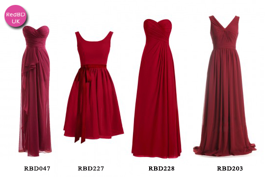 red bridesmaid dresses