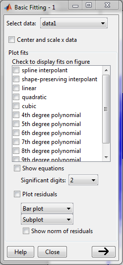 curve fitting tool