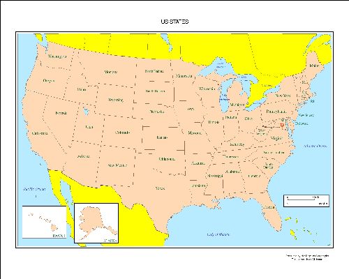 A Labeled Map Of The United States