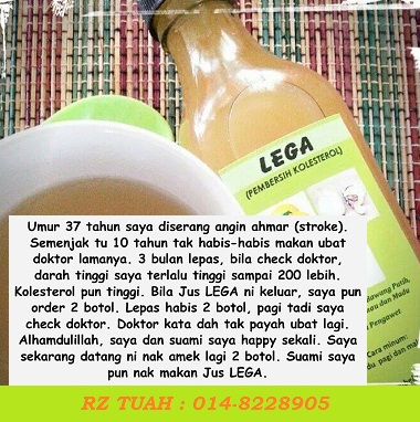 Cik Bebeq Beauty Shop : JUS LEGA : PEMBERSIH KOLESTEROL 