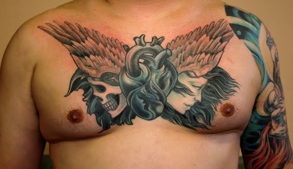 tattoos for men word chest tattoos for men