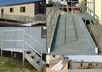 Ramps and steps for modular buildings, trailers.