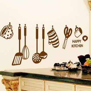 gambar stiker dinding motif alat masak