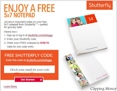 Enjoy a FREE shutterfly notepad