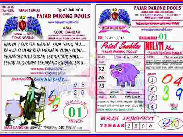 Kode Syair Fajar Pakong 08 Juli 2018