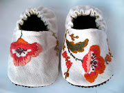 Red Poppies for Anzac Day (red poppy baby shoes)