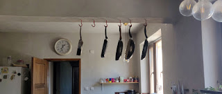 The pans are now hung