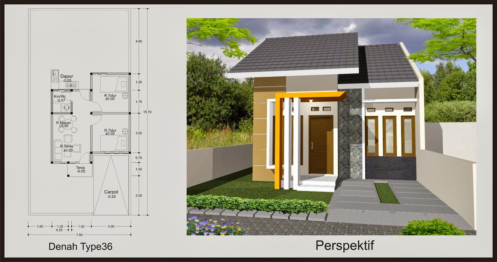 35 Gambar Desain Rumah  Minimalis Type  36  72 45 60 Terbaru 