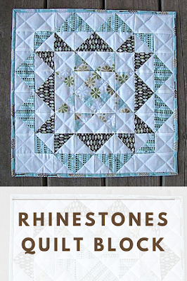 Rhinestones quilt block by Hello Melly Designs