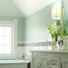 Spa Inspired Bathroom Designs / Sweet Inspired Home: Spa inspired master bathroom renovation / Take it a step further by having a metallic standalone tub.