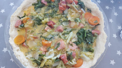 Cabbage & smoked ham quiche recipe