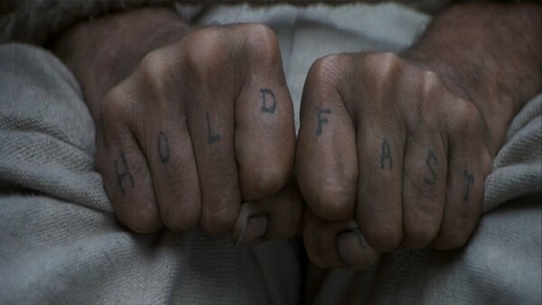 Joe Plaice's tattooed hands in the film, Master and