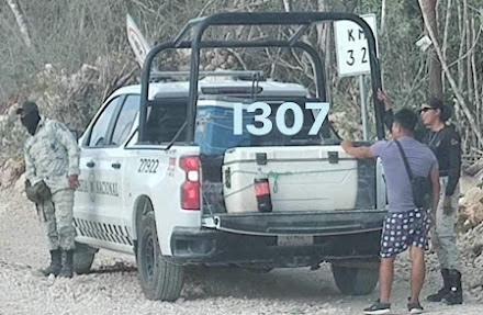 Ocupan unidad de la Guardia Nacional para llevar comida a zona de trabajos del Tren Maya