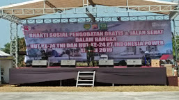 Peringati HUT ke 74 TNI, Korem 064/MY bersama PLTU Labuan Gelar Jalan Sehat dan Bakti Sosial