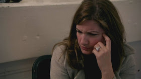 Karren Brady making a face while on the Apprentice TV show 