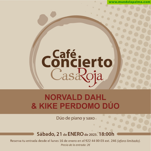 El dúo de piano y saxo Norvald Dahl & Kike Perdomo actuarán este sábado en una nueva sesión del Café Concierto de Villa de Mazo
