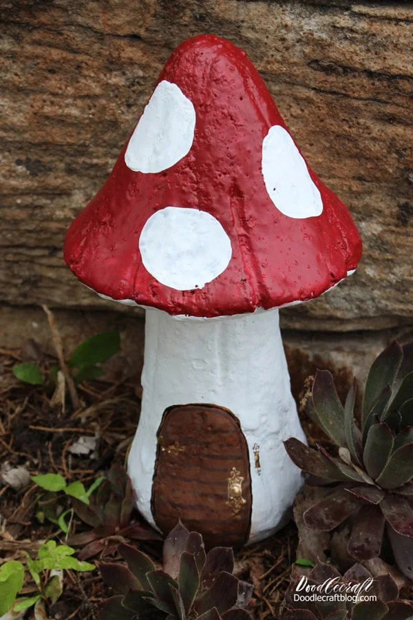 Painted Fairy Garden Mushroom Yard Art