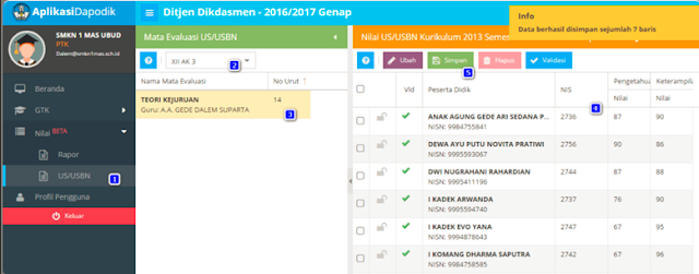 Cara Input Nilai US/USBN dan Raport di Dapodik Versi 2017b.,