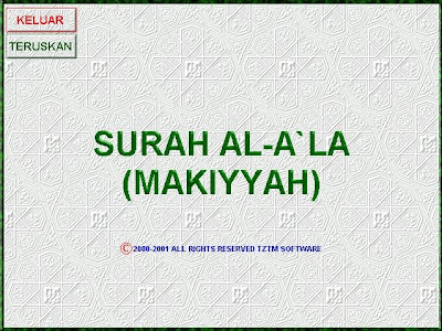 Download Perisian : Bacaan Surah Al-A`la (Makiyyah 