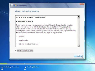 cara instal windows 7 persetujuan