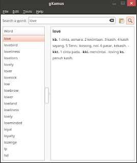 gKamus Aplikasi Kamus Penerjemah Bahasa Di GNU/Linux
