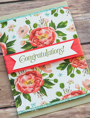 Make in a Moment Congratulations Cards made with the gorgeous Birthday Bouquet Papers from Stampin' Up! UK.  Get the details here