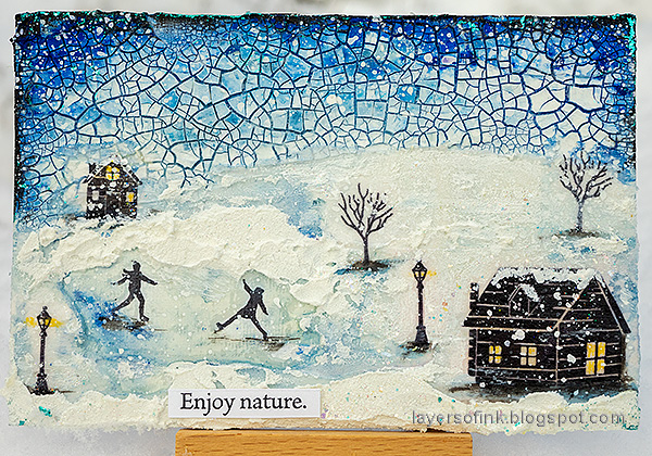 Layers of ink - Mixed Media Winter Landscape Tutorial by Anna-Karin Evaldsson.